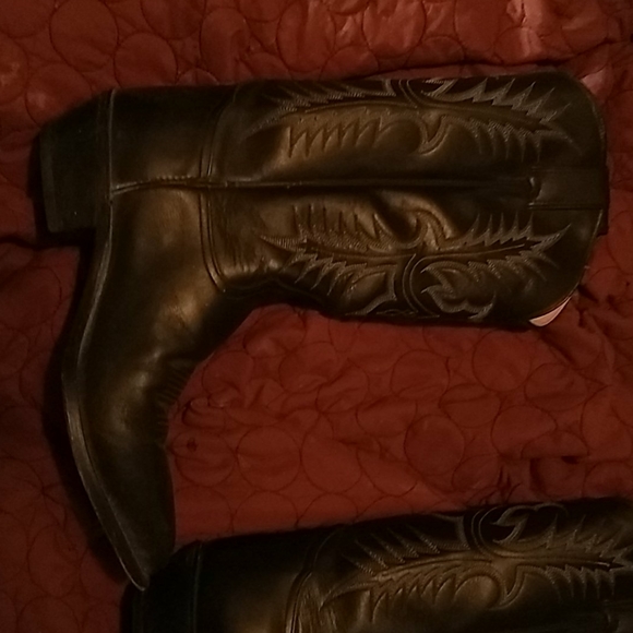 Black Tony Lama cowboy boots main image 7